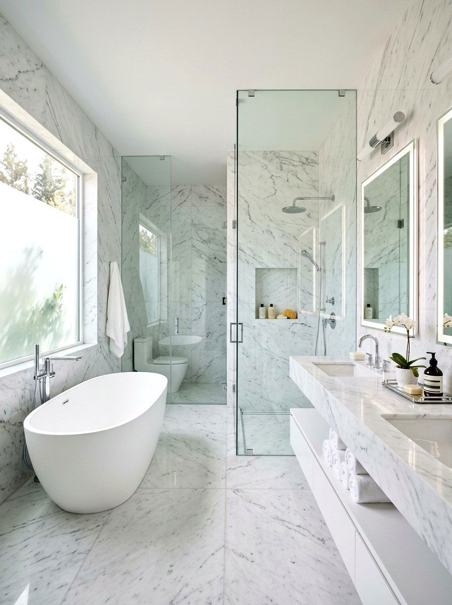 Marble Bathroom - 30 neutral bathroom ideas