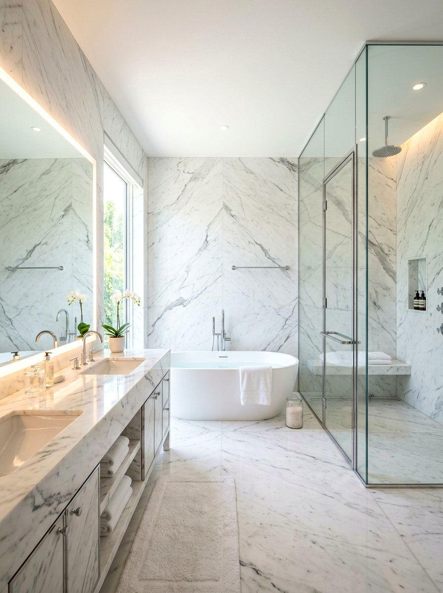 Marble Bathroom - 30 boutique hotel bathroom ideas