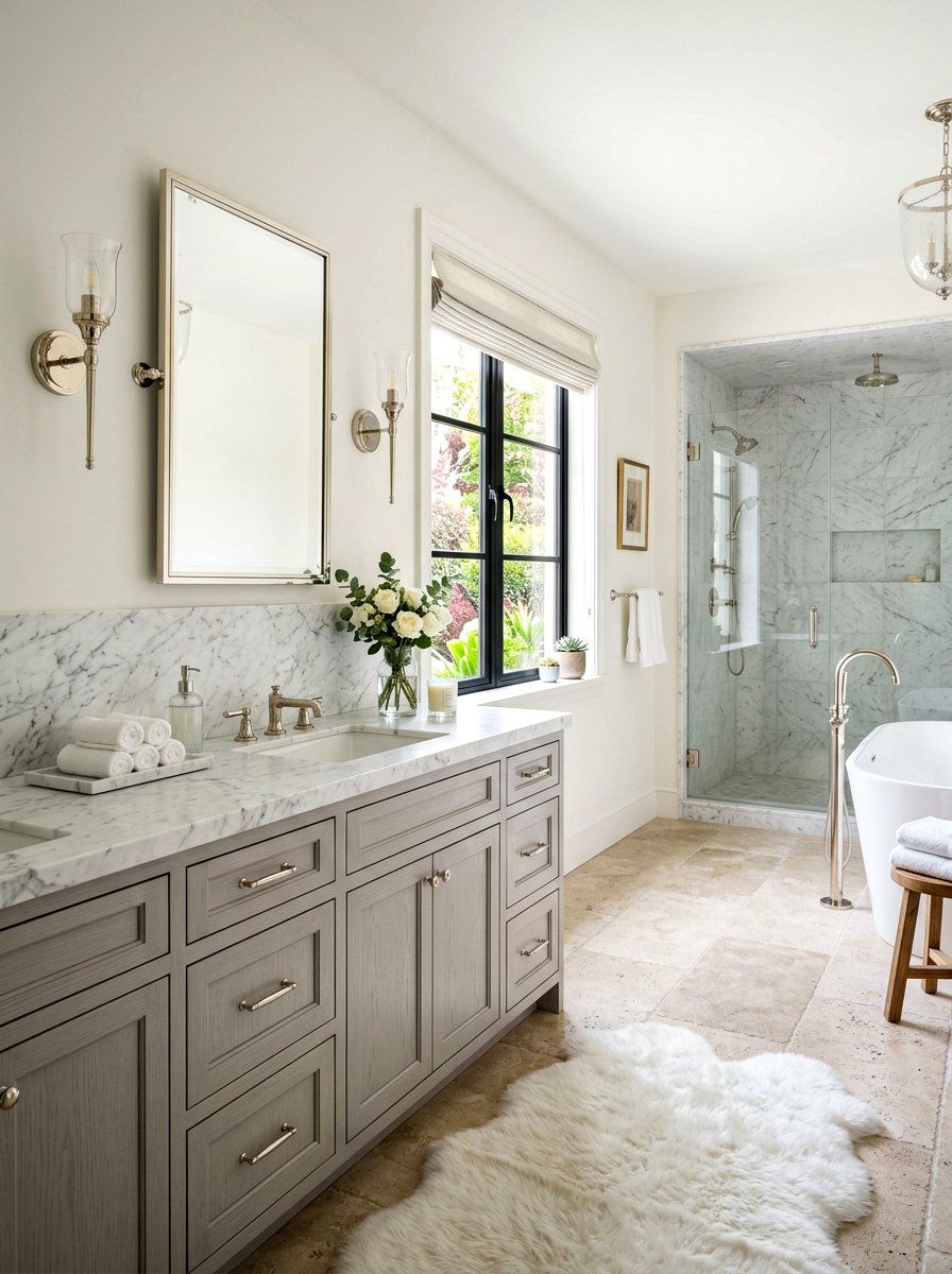 Marble Bathroom Countertop - 30 guest bathroom ideas