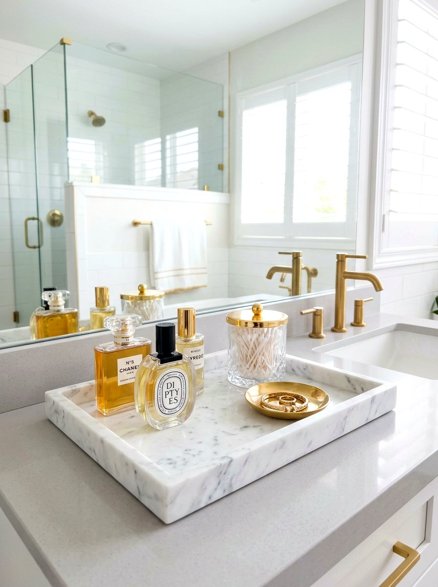 Marble Bathroom Vanity Tray - 30 decorative tray ideas