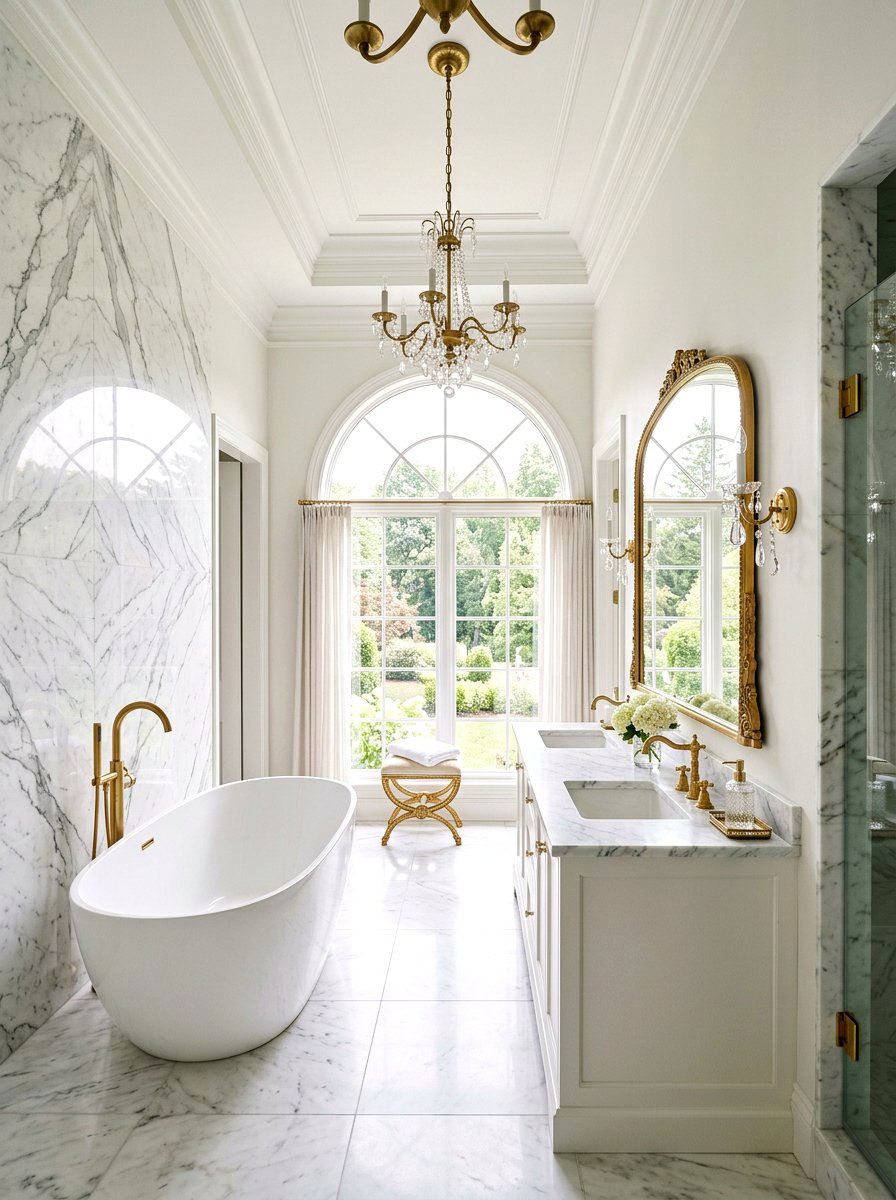 Marble Bathroom Wall - 30 nontoxic bathroom ideas
