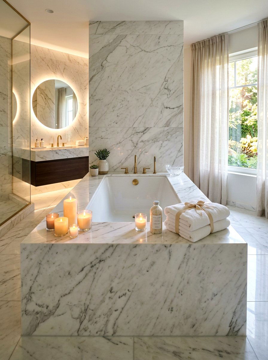 Marble Bathtub Surround Bathroom - 30 marble bathroom ideas