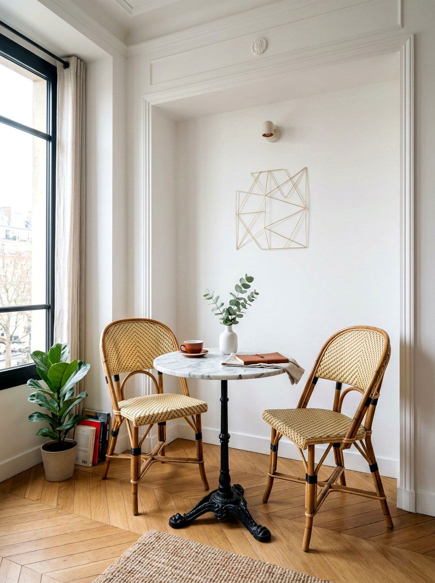 Marble Bistro Set - 30 apartment breakfast nook ideas