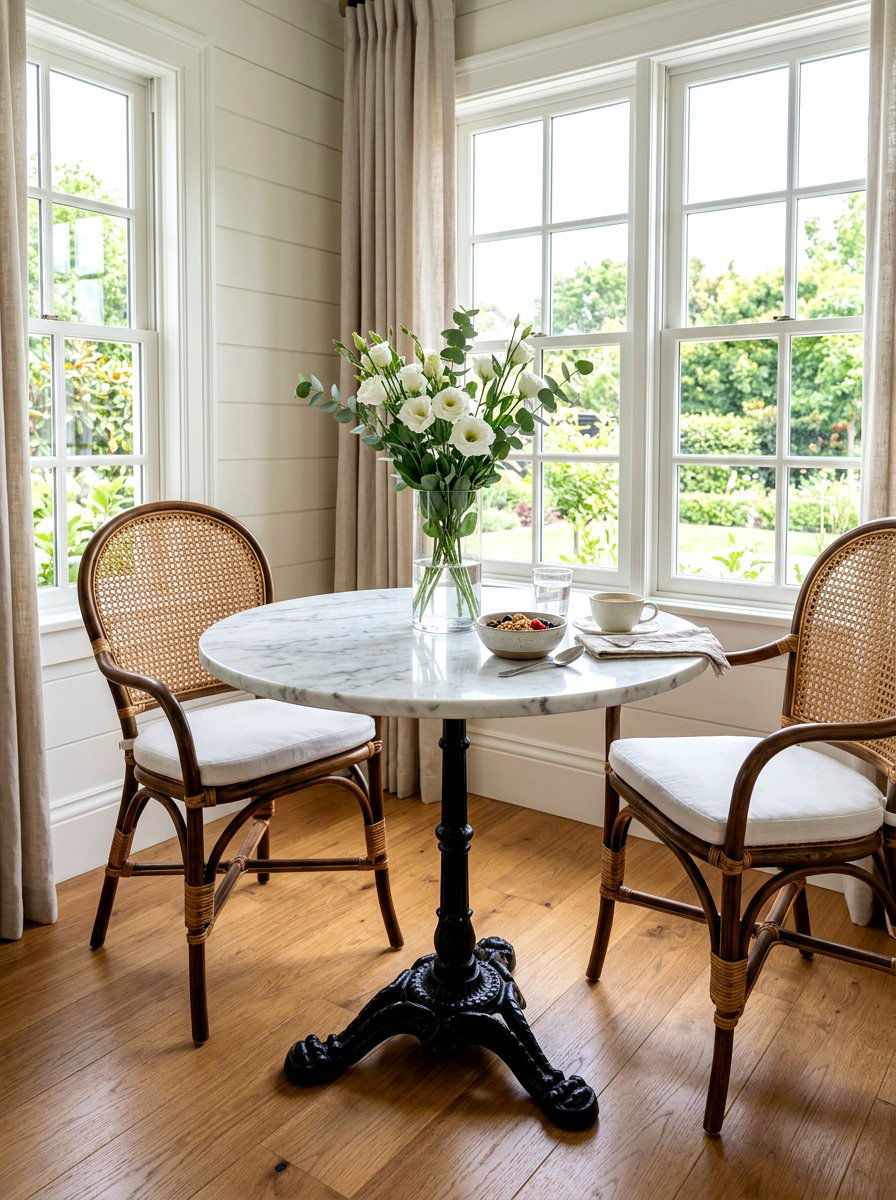 Marble Bistro Table - 30 bistro dining room ideas
