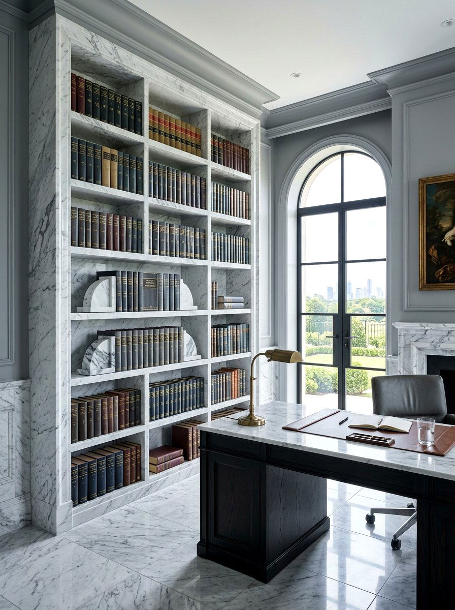 Marble Bookends - 30 bookcase decor ideas