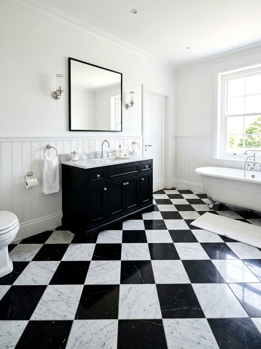 Marble Checkerboard Floor Bathroom - 30 marble bathroom ideas