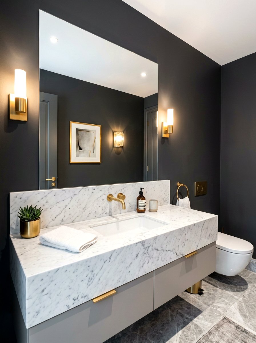 Marble Cloakroom Vanity - 30 cloakroom ideas