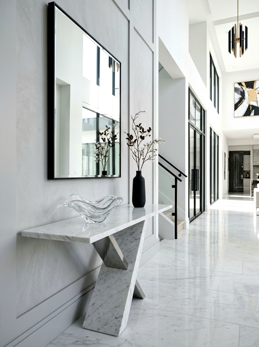 Marble Console Table Styling - 30 designer entry table decor ideas