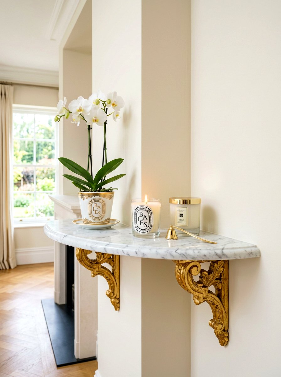 Marble Corner Wall Shelf - 30 living room corner shelf ideas