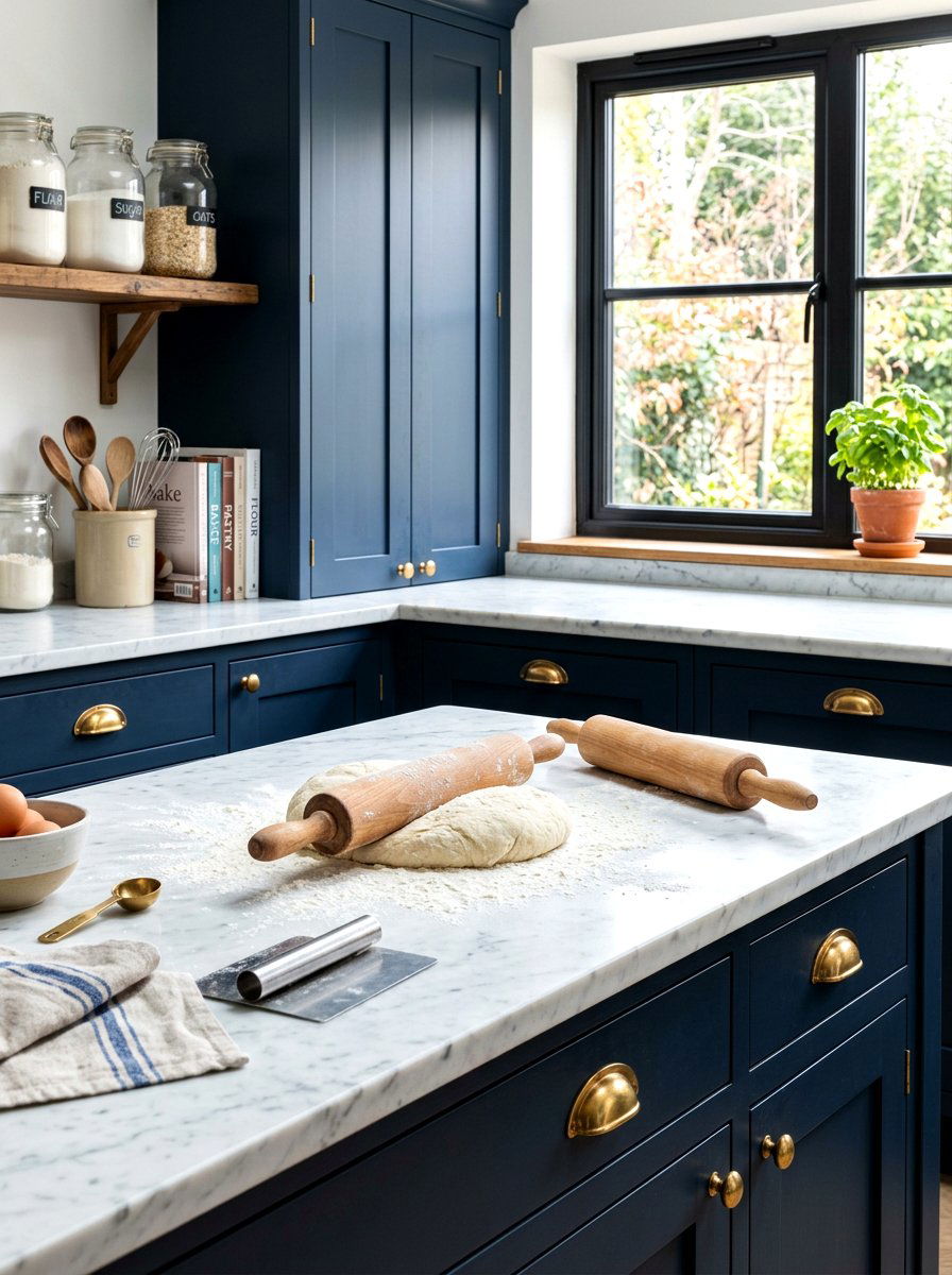 Marble Countertop Baking Zone - 30 baking station ideas