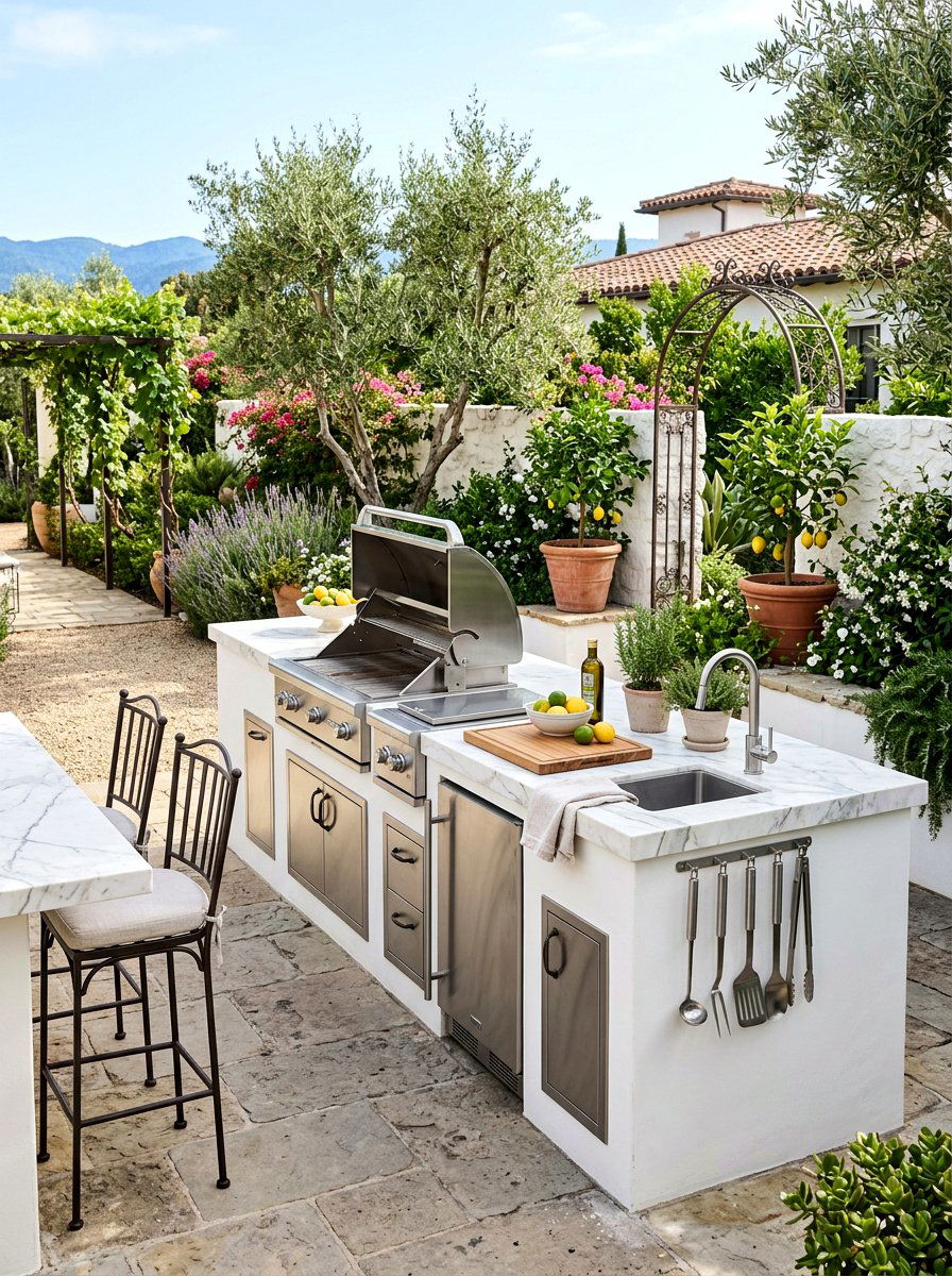 Marble Countertop Grill Island - 30 grill island ideas