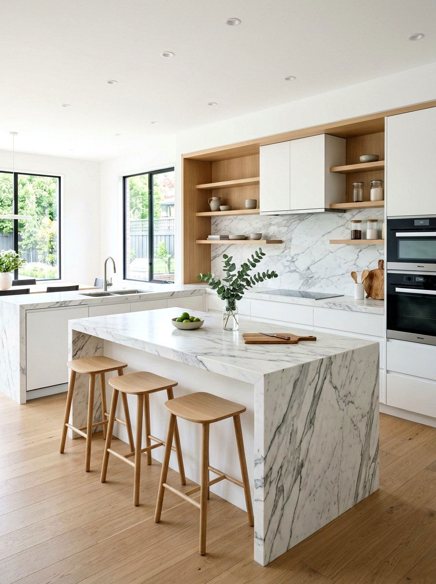 Marble Countertop Kitchen - 30 Scandinavian kitchen ideas