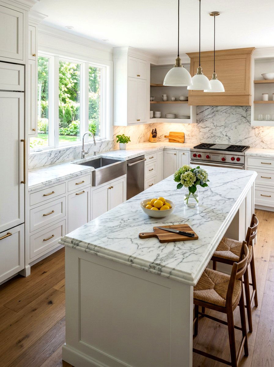 Marble Countertop Kitchen - 30 traditional kitchen ideas