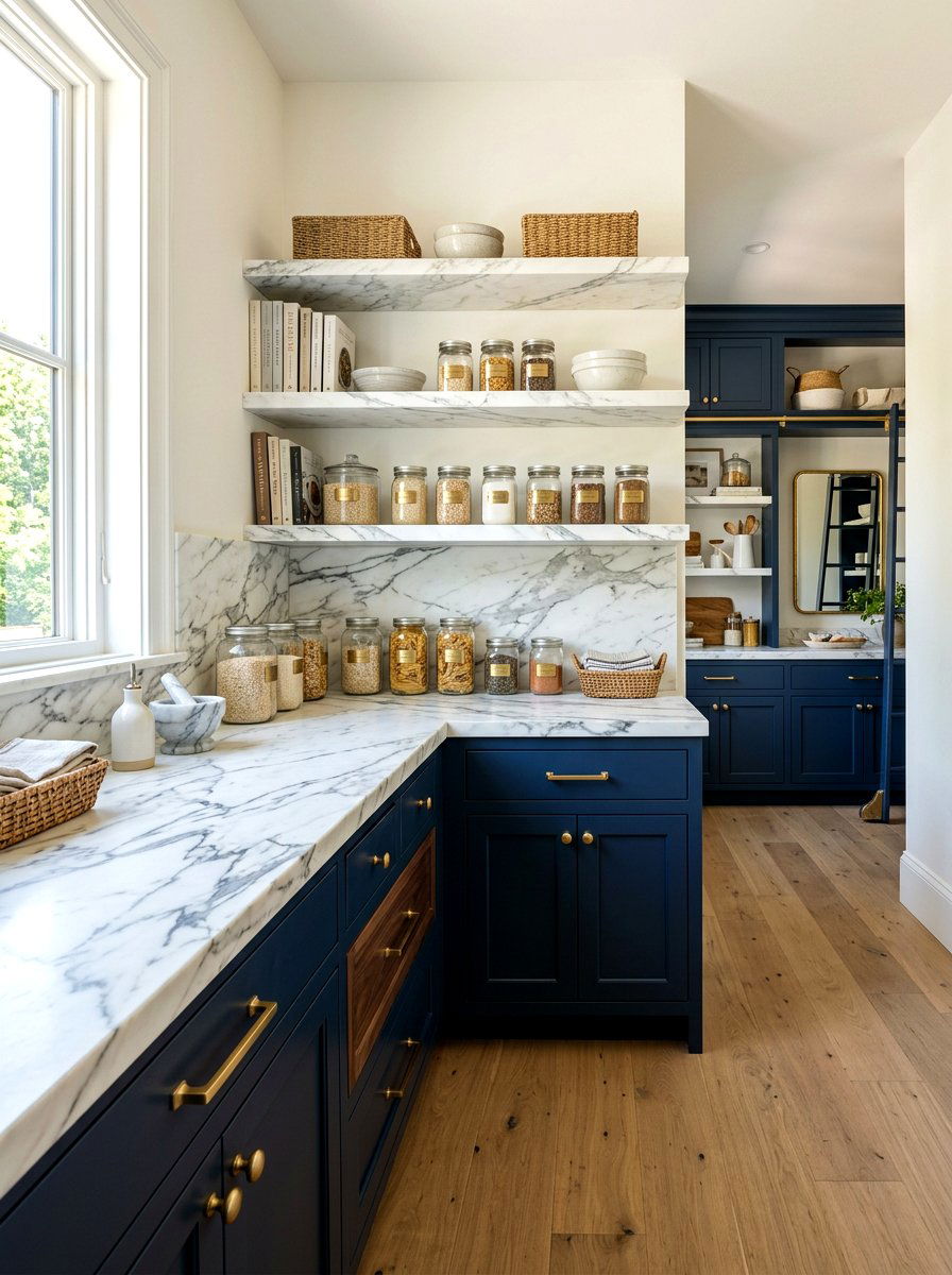 Marble Countertop Pantry - 30 butler pantry storage ideas