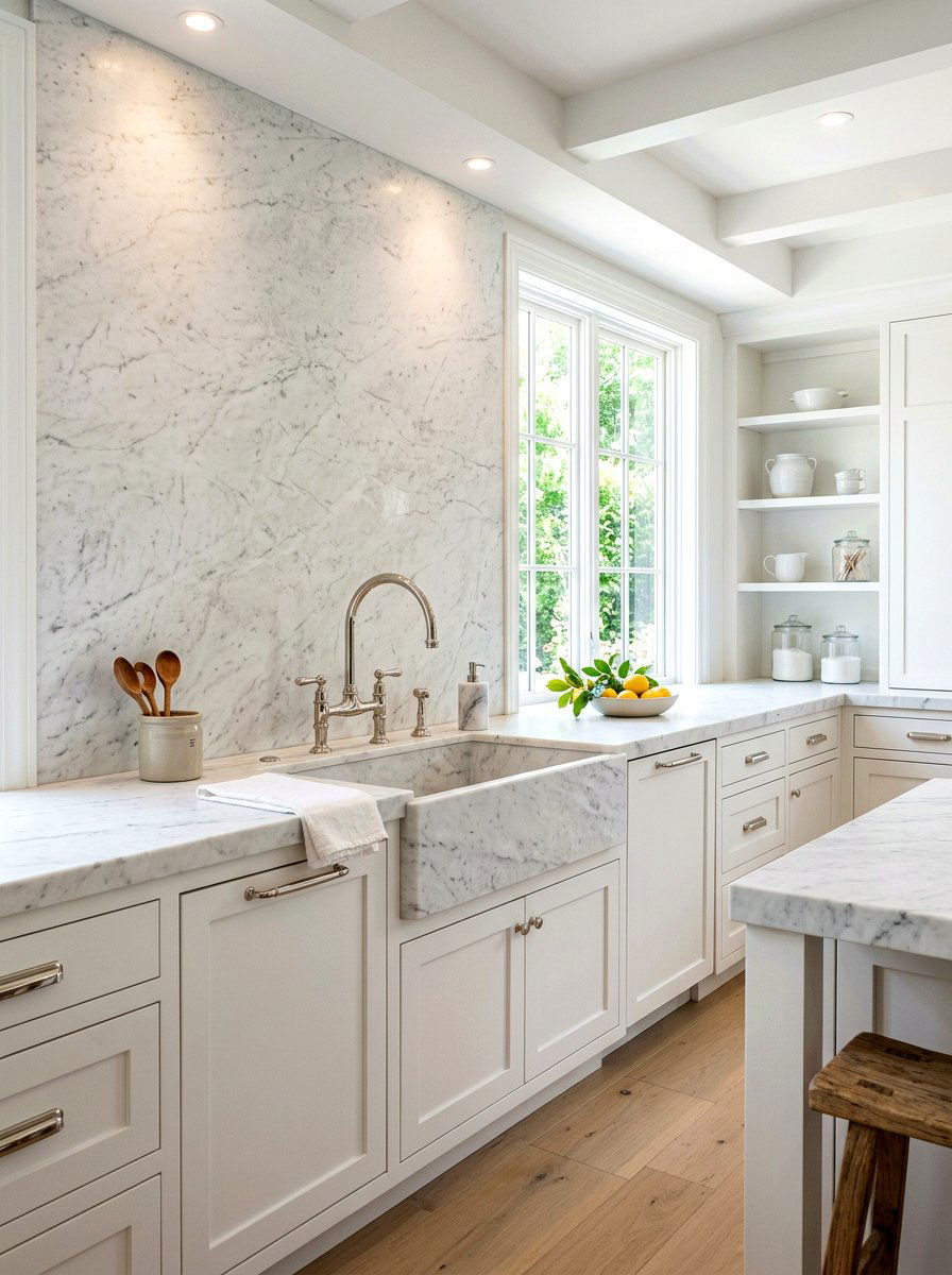 Marble Countertop Scullery - 30 traditional prep kitchen ideas