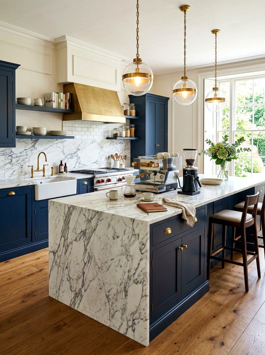 Marble Countertop Station - 30 coffeehouse kitchen decor ideas