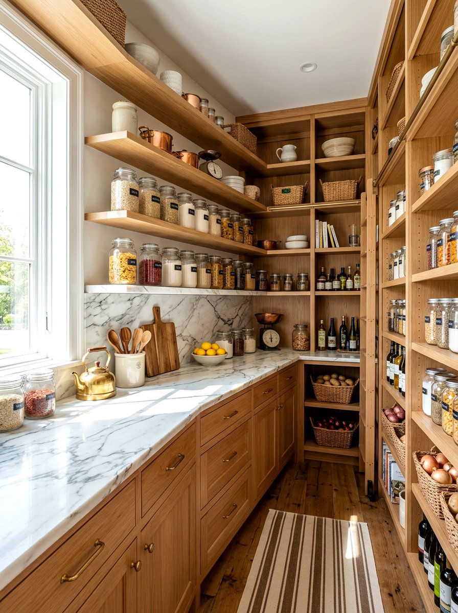Marble Countertop Surface - 30 bakery style pantry ideas