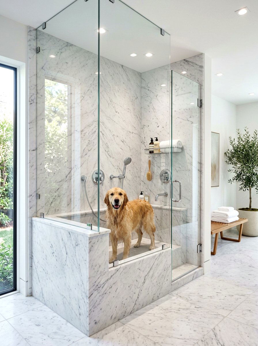 Marble Dog Wash Station - 30 dog wash station ideas luxury