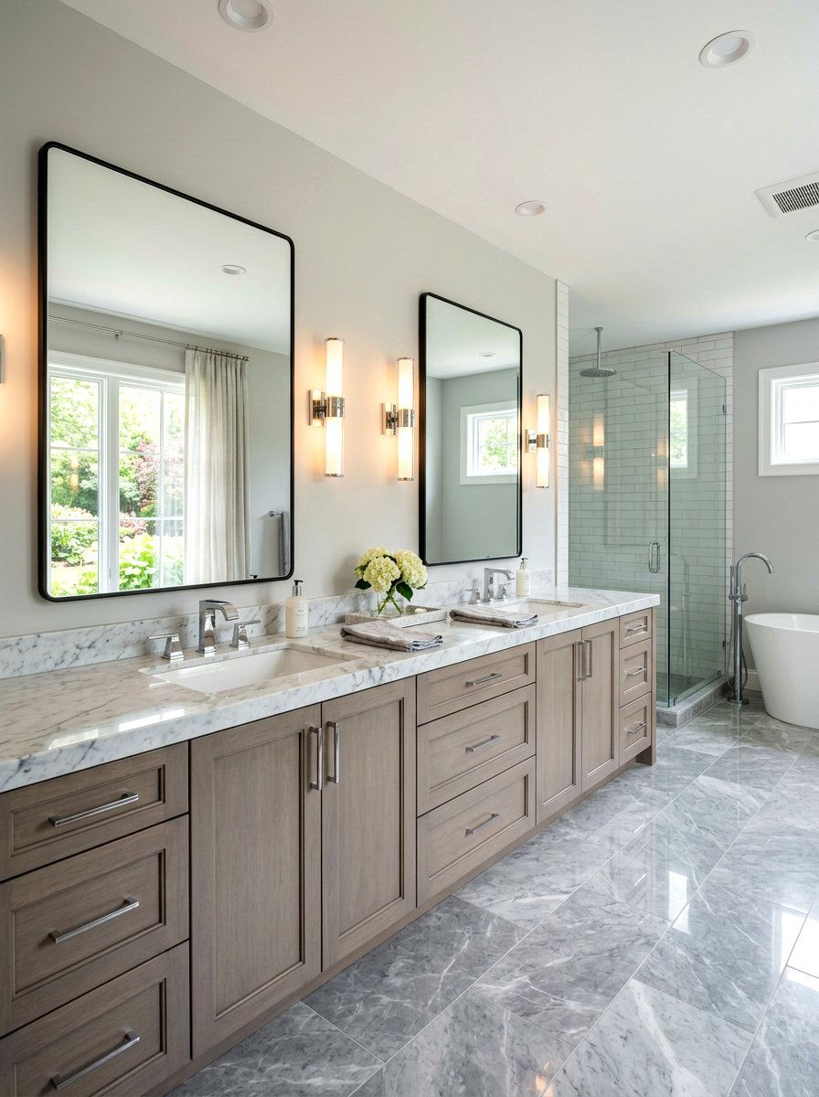 Marble Double Vanity Master Bathroom - 30 marble bathroom ideas