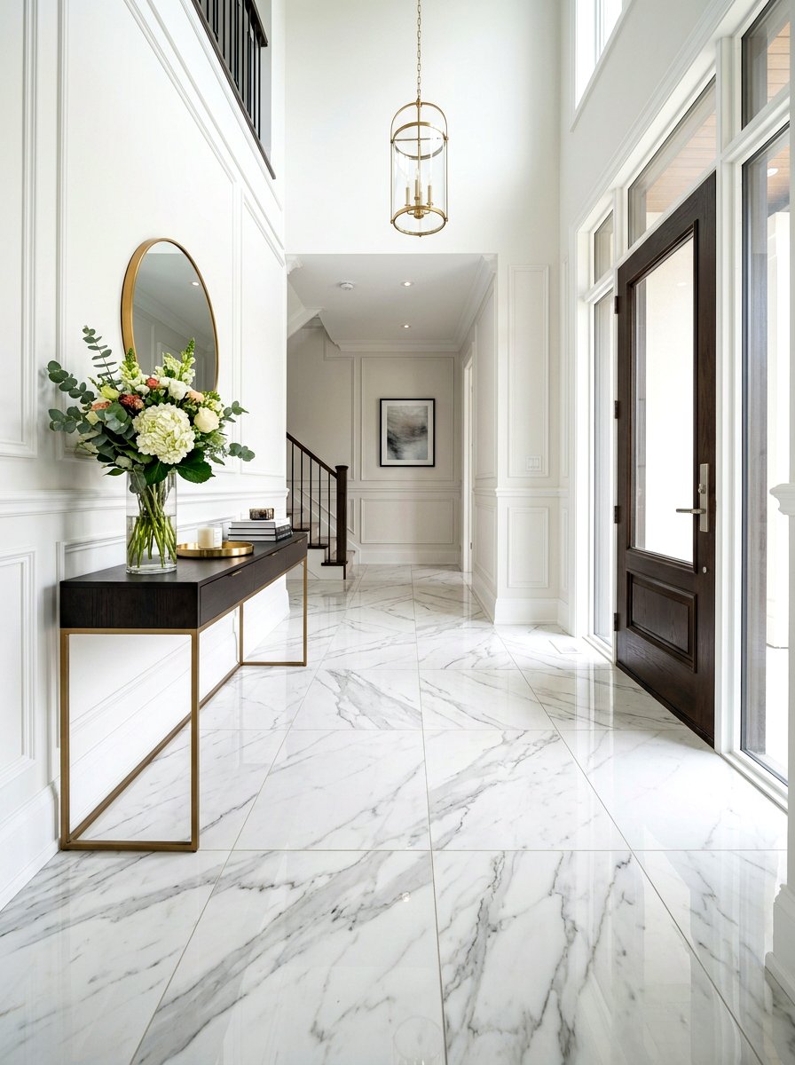 Marble Entryway Floor - 30 luxury entryway styling ideas
