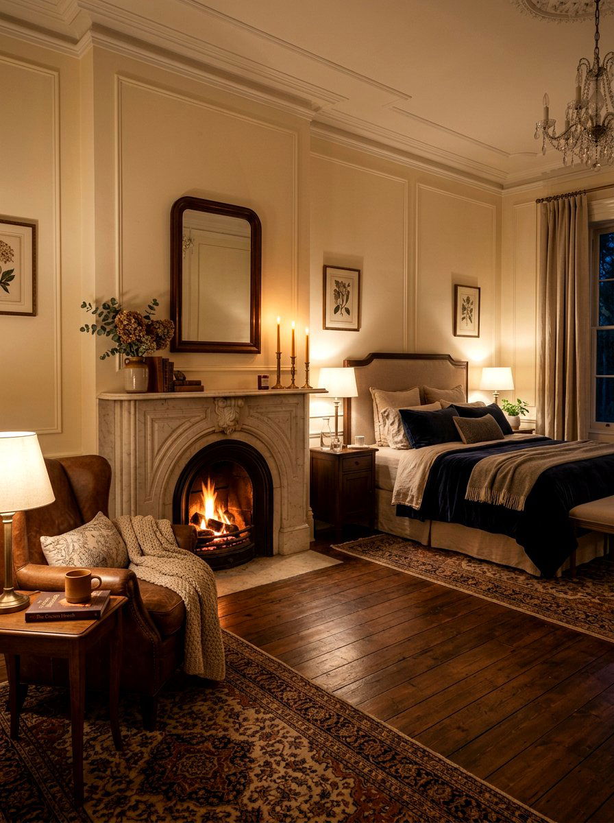 Marble Fireplace - 30 Nancy Meyers bedroom ideas