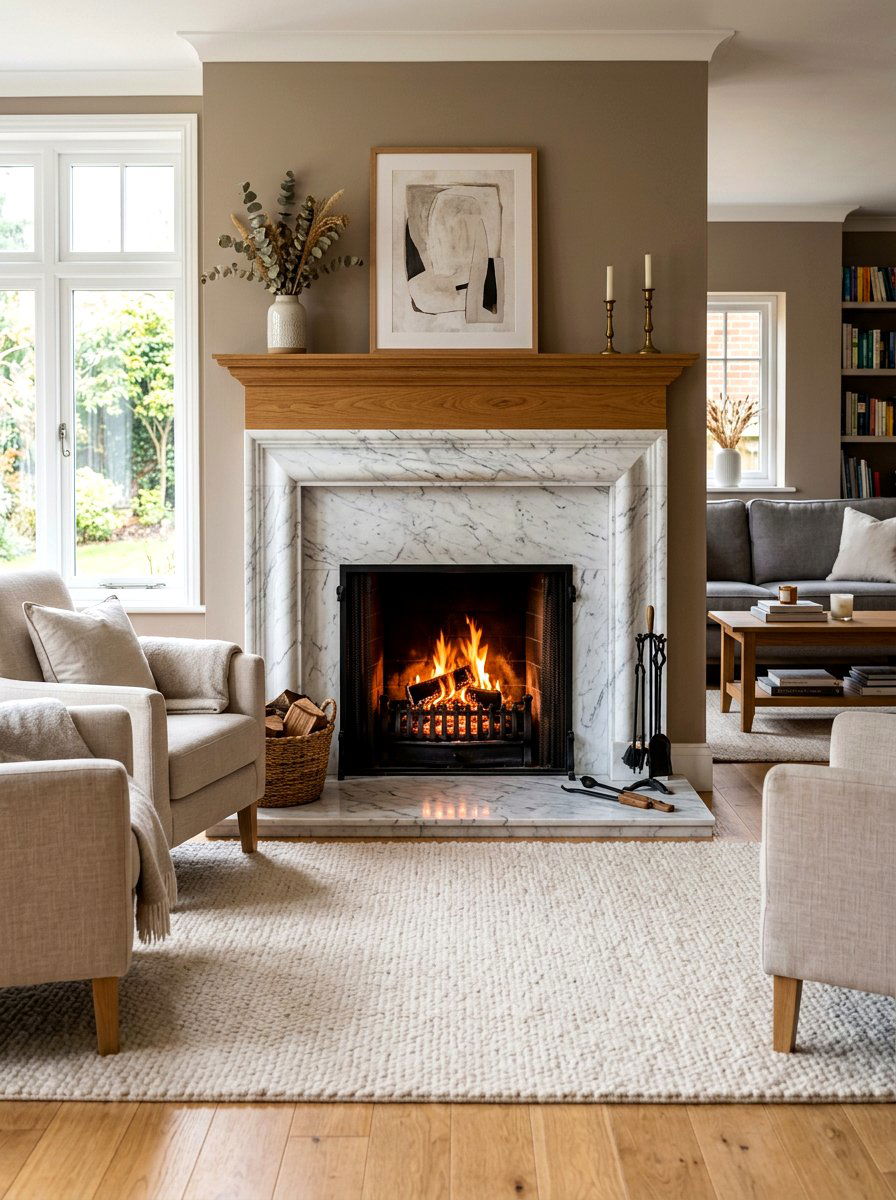 Marble Fireplace Living Room - 30 classic traditional living room ideas