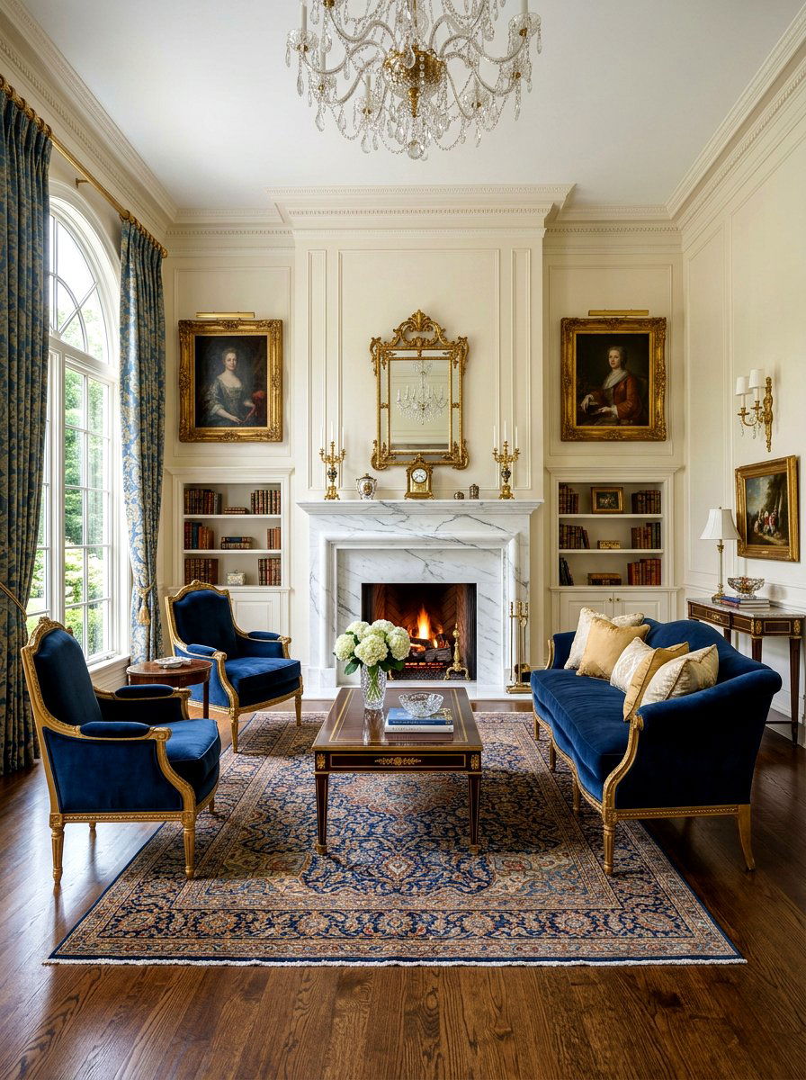 Marble Fireplace Surround - 30 English manor living room ideas