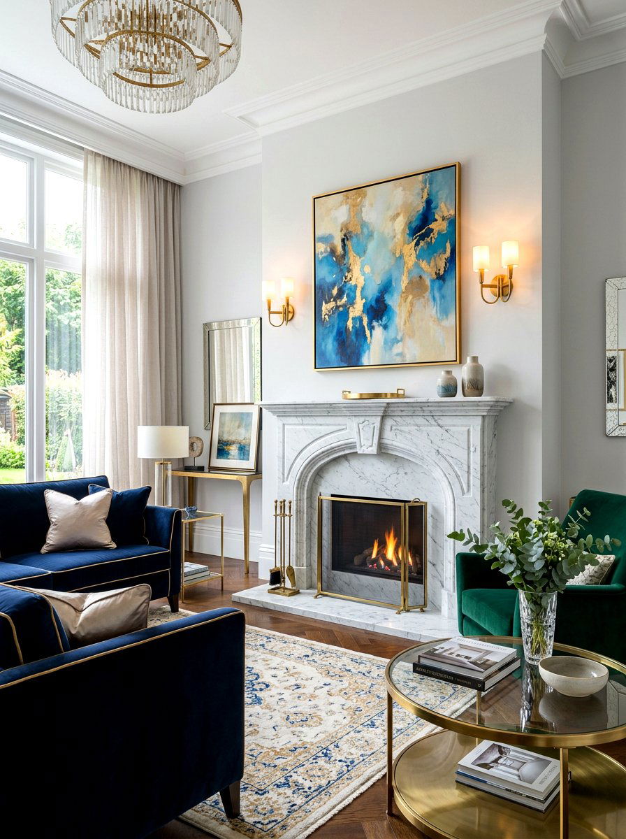 Marble Fireplace Surround - 30 fireplace wall living room ideas