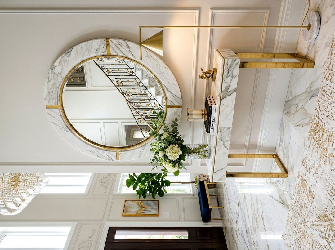 Marble Framed Mirror - 30 mirror wall ideas