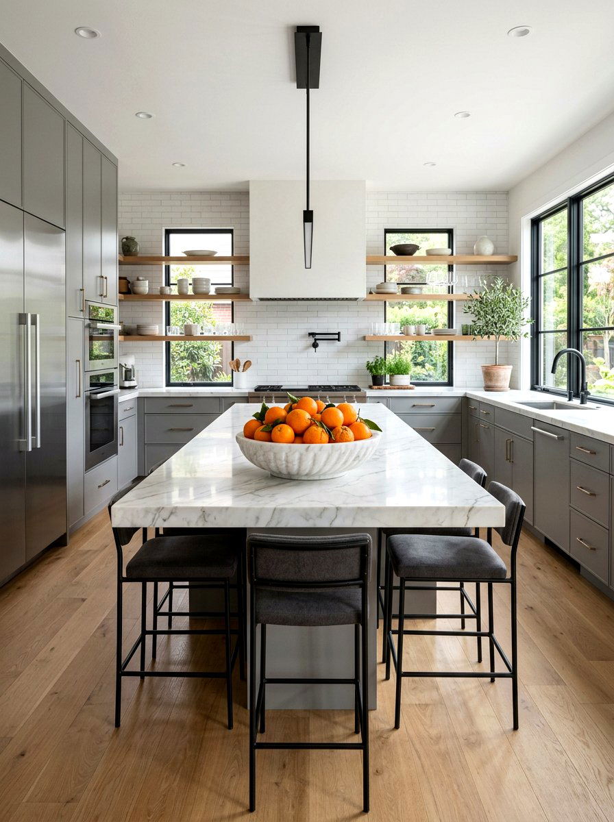 Marble Fruit Bowl - 30 kitchen counter decor ideas