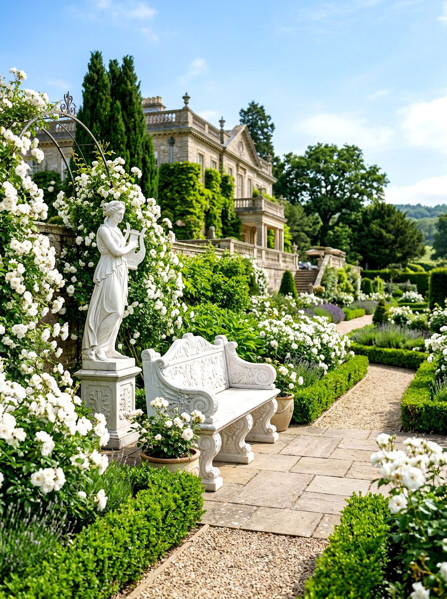 Marble Garden Bench - 30 stone bench garden ideas