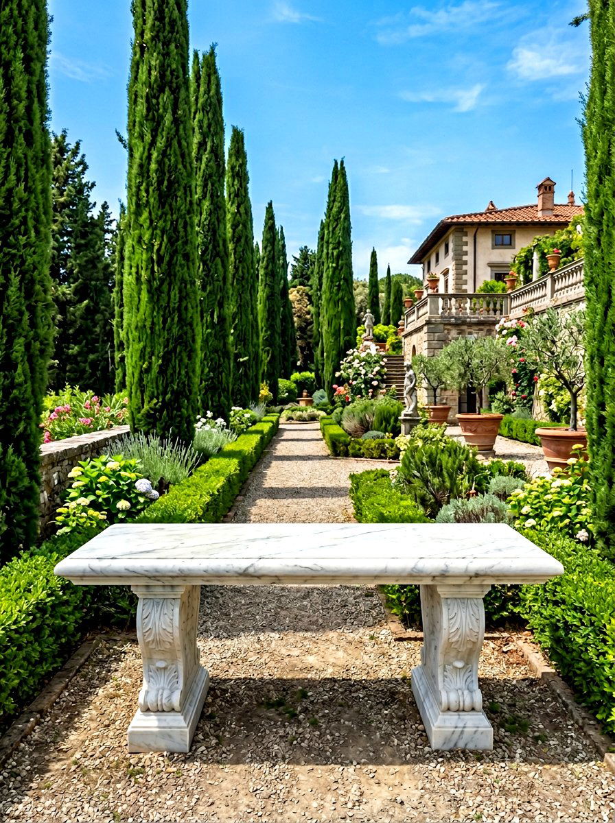 Marble Garden Bench - 30 garden bench ideas