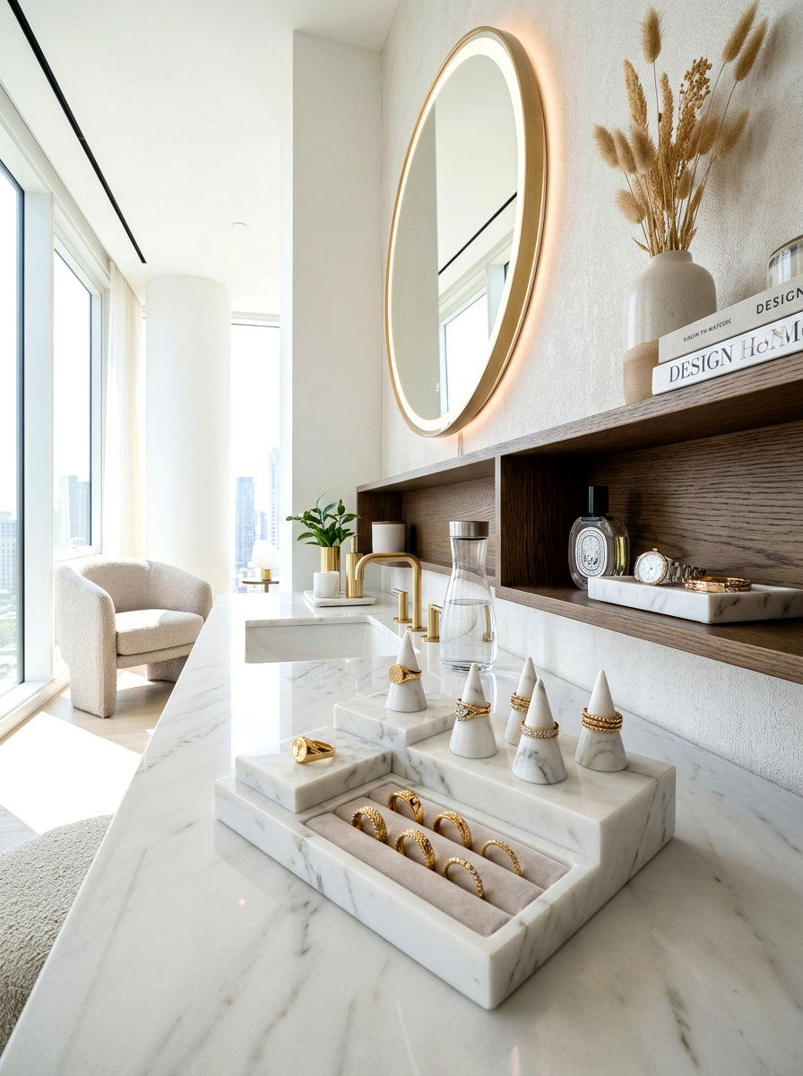 Marble Jewelry Display - 30 jewelry storage ideas