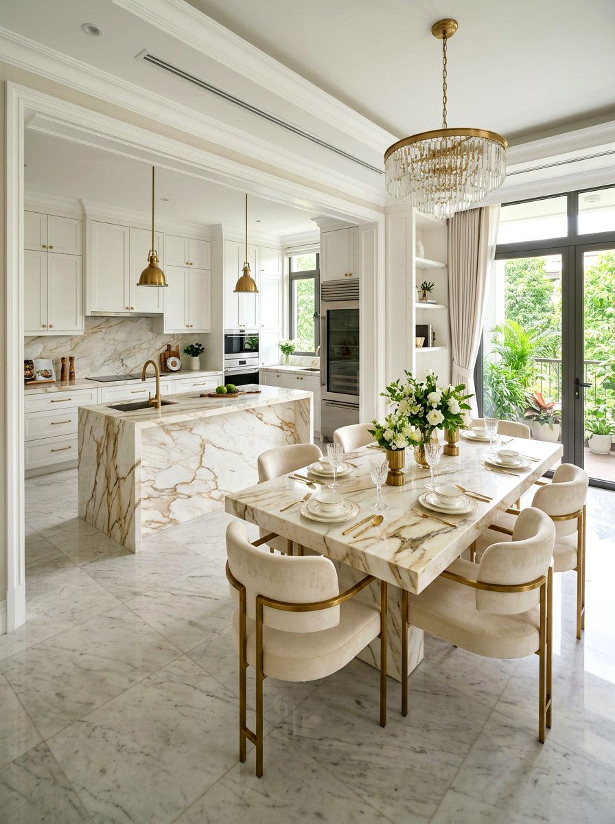 Marble Kitchen Dining Room - 30 kitchen dining combo ideas
