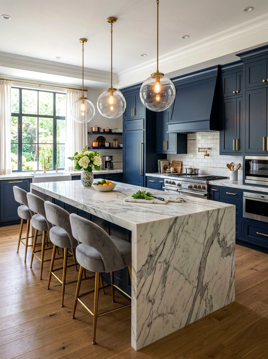 Marble Kitchen Island Seating - 30 breakfast bar ideas