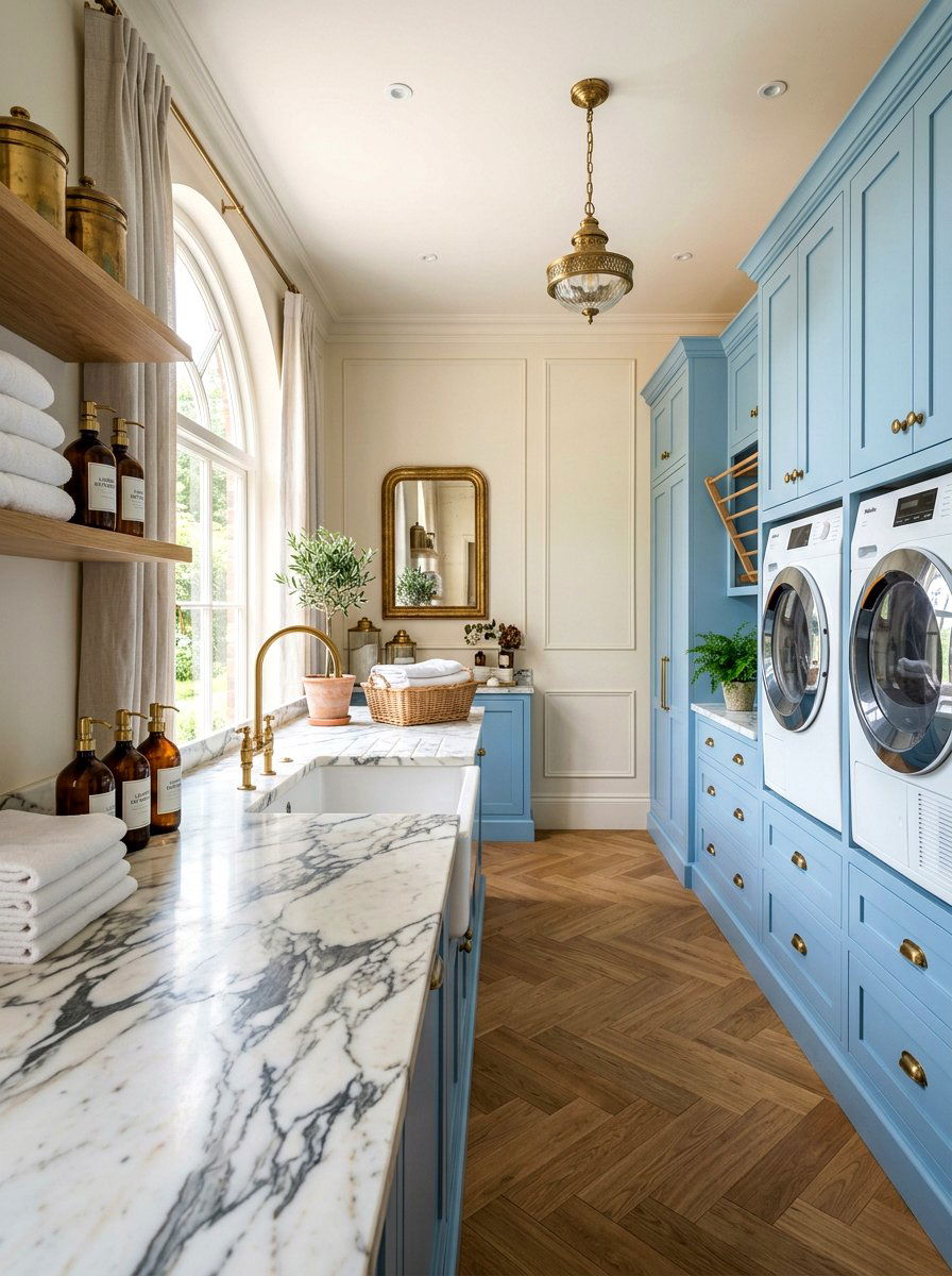 Marble Laundry Surface - 30 laundry room countertop ideas