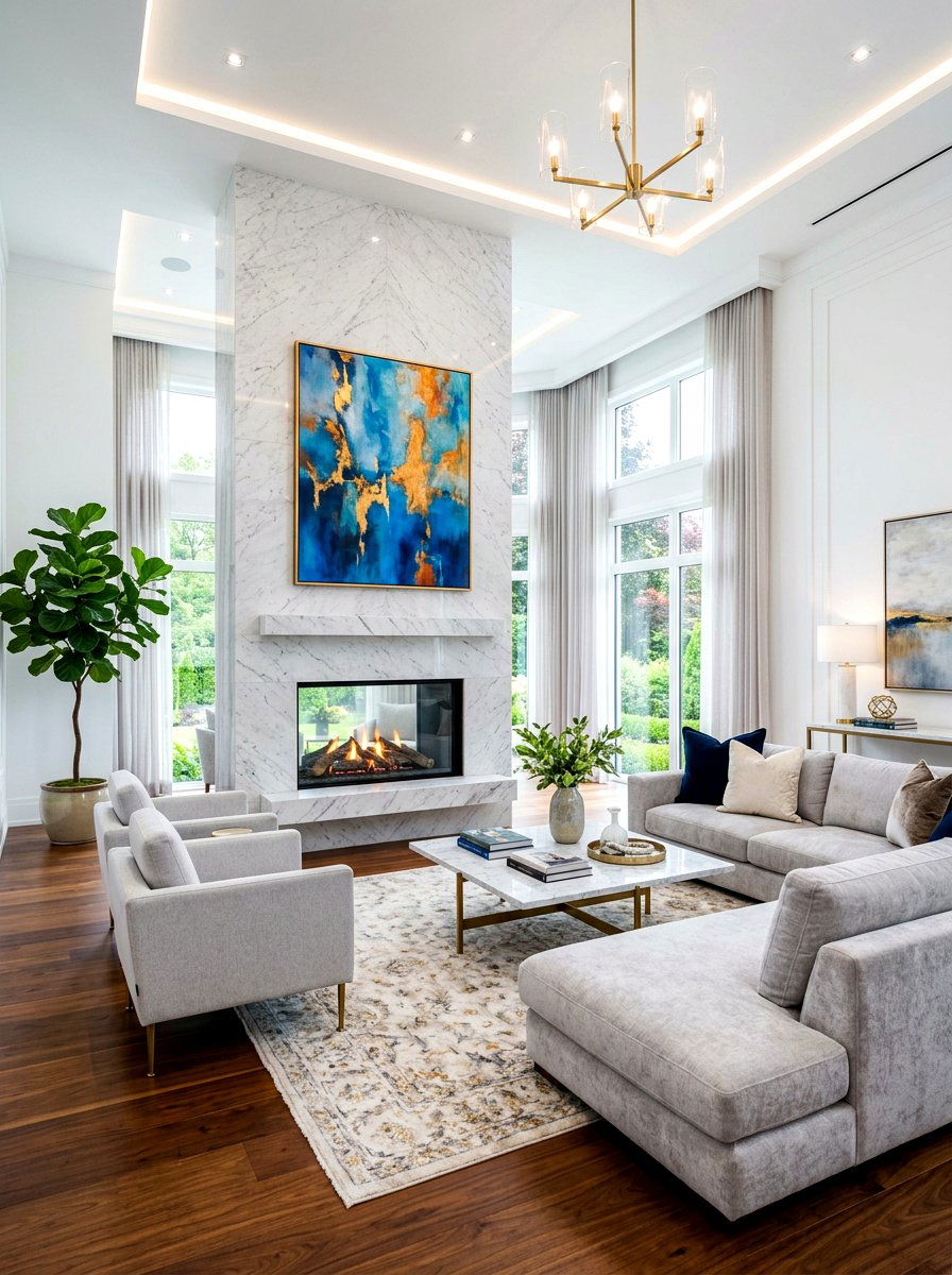 Marble Living Room - 30 collected luxury living room ideas