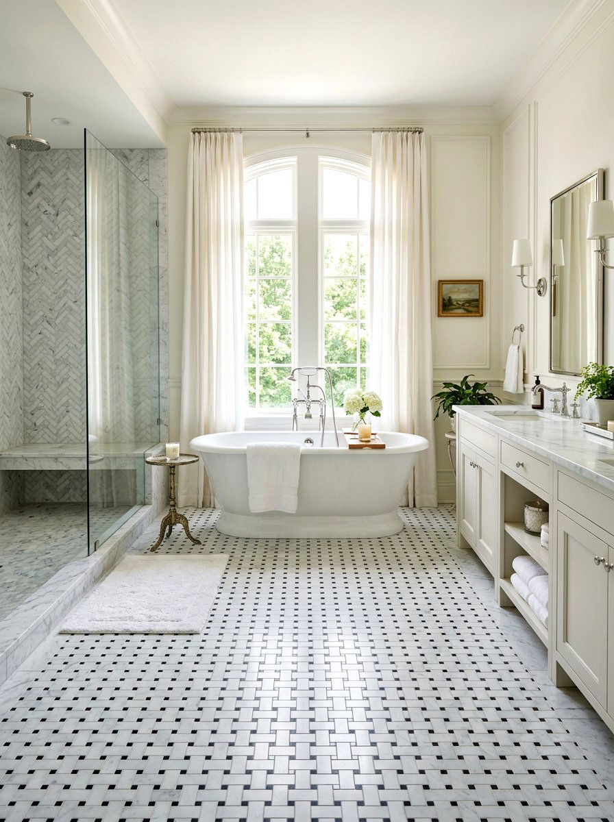 Marble Mosaic Bathroom Floor - 30 bathroom accent tile ideas
