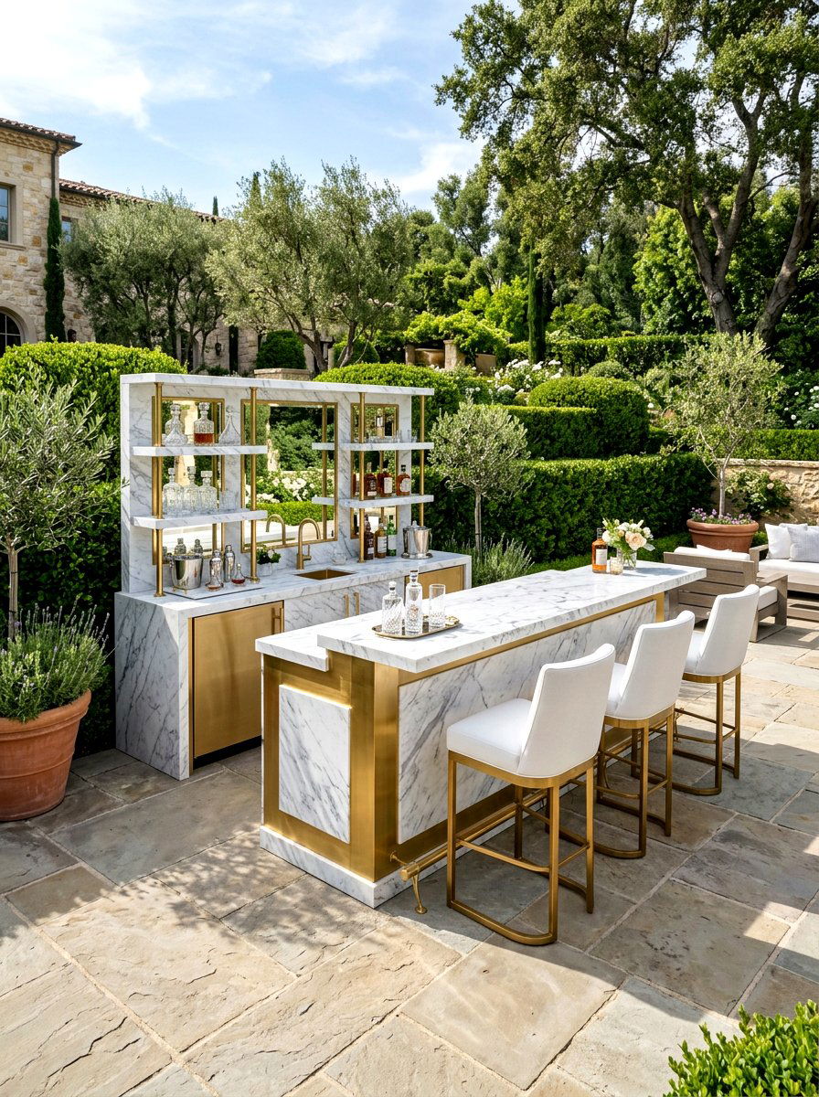 Marble Outdoor Bar - 30 outdoor bar ideas