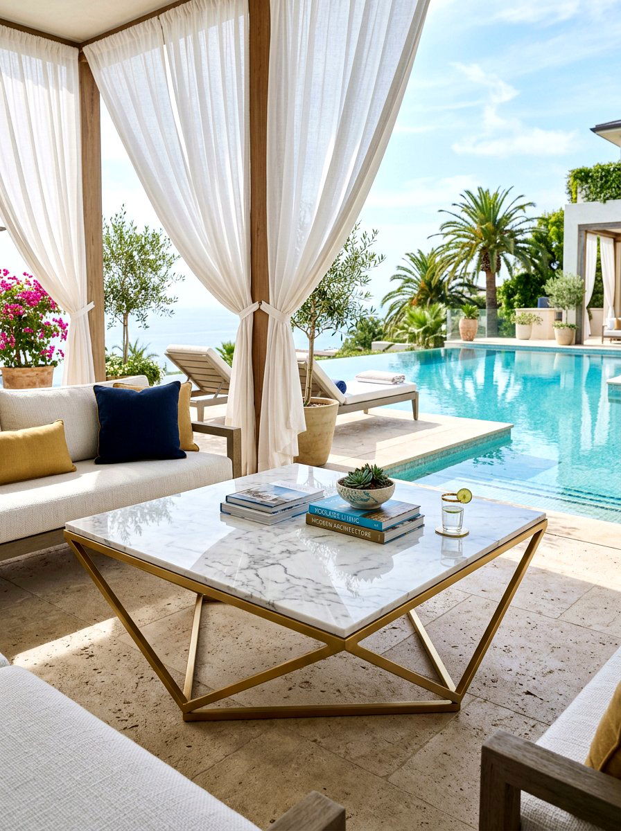 Marble Outdoor Coffee Table - 30 outdoor coffee table ideas