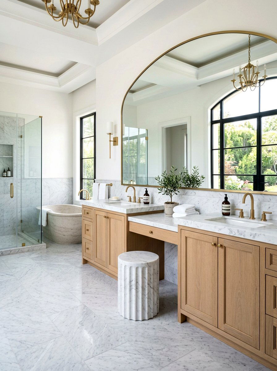 Marble Pedestal Bathroom Stool - 30 bathroom stool ideas