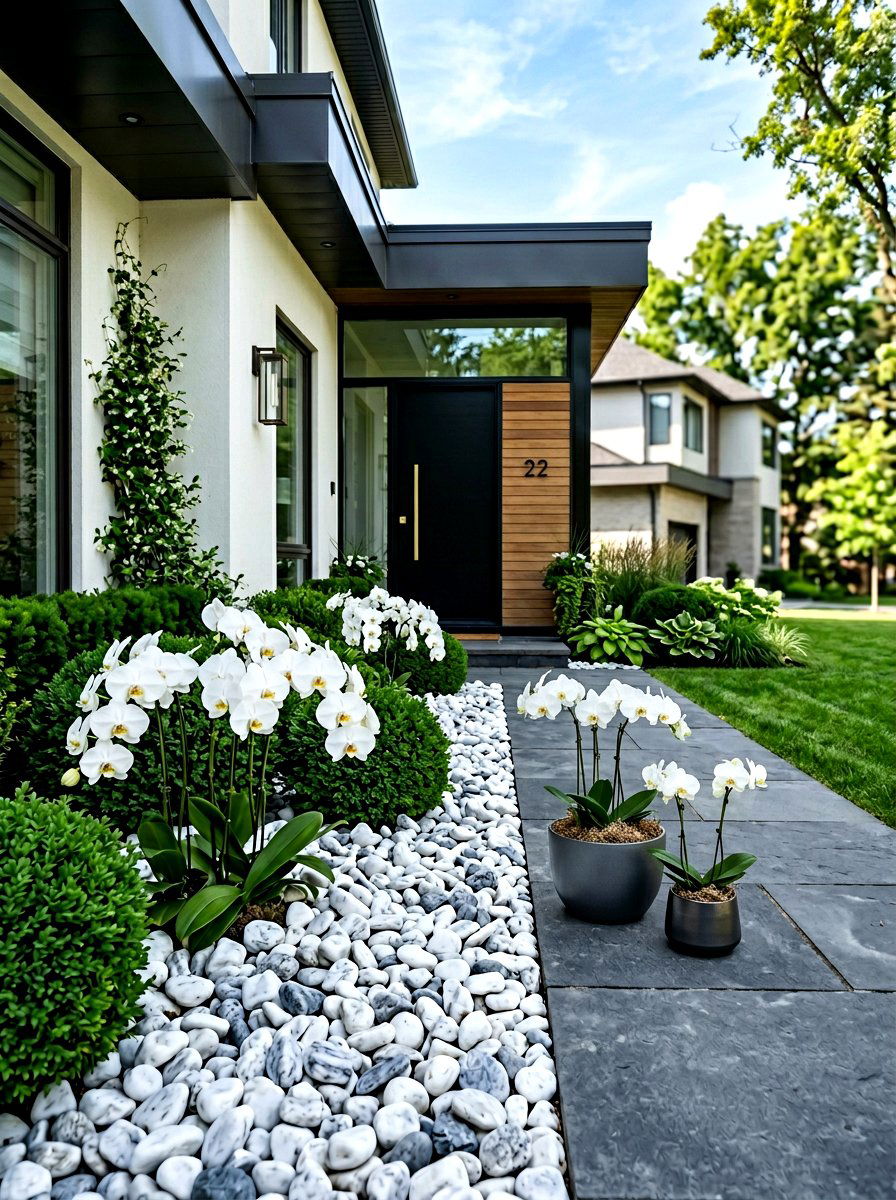 Marble Rock Bed - 30 rock border garden ideas