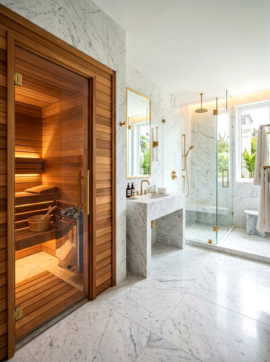 Marble Sauna Bathroom - 30 sauna bathroom ideas