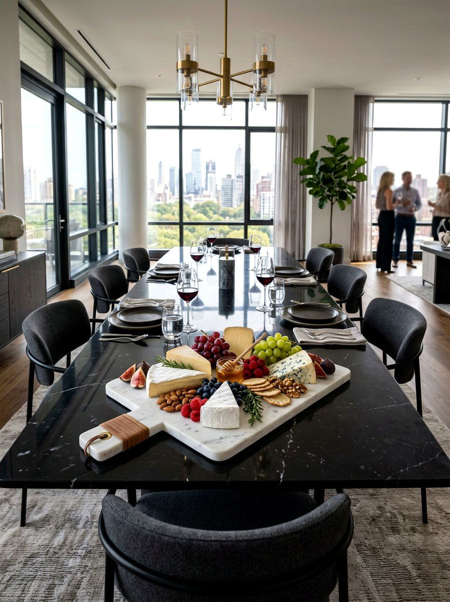 Marble Serving Board - 30 winter dining table ideas
