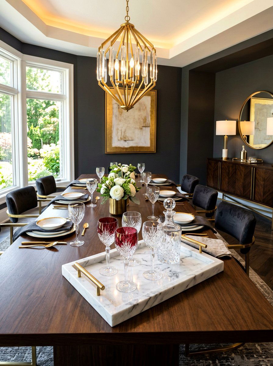 Marble Serving Tray - 30 dining table decor ideas