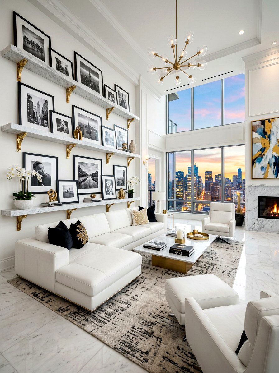 Marble Shelf Decor - 30 living room shelf decor ideas