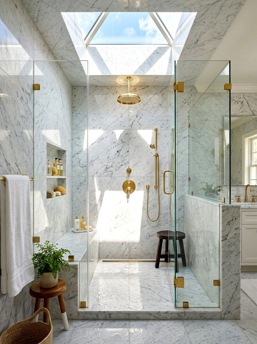 Marble Shower Skylight - 30 shower skylight ideas