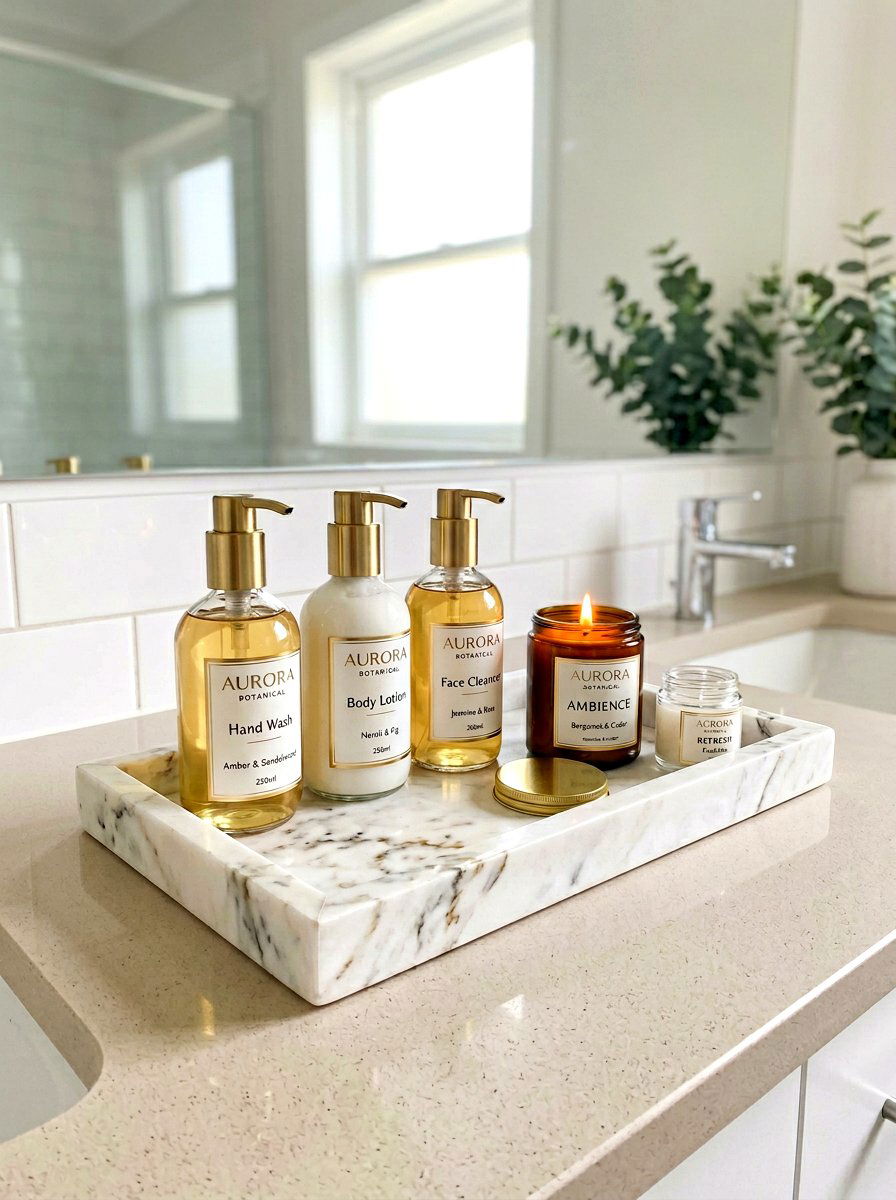 Marble Skincare Tray - 30 skincare station ideas