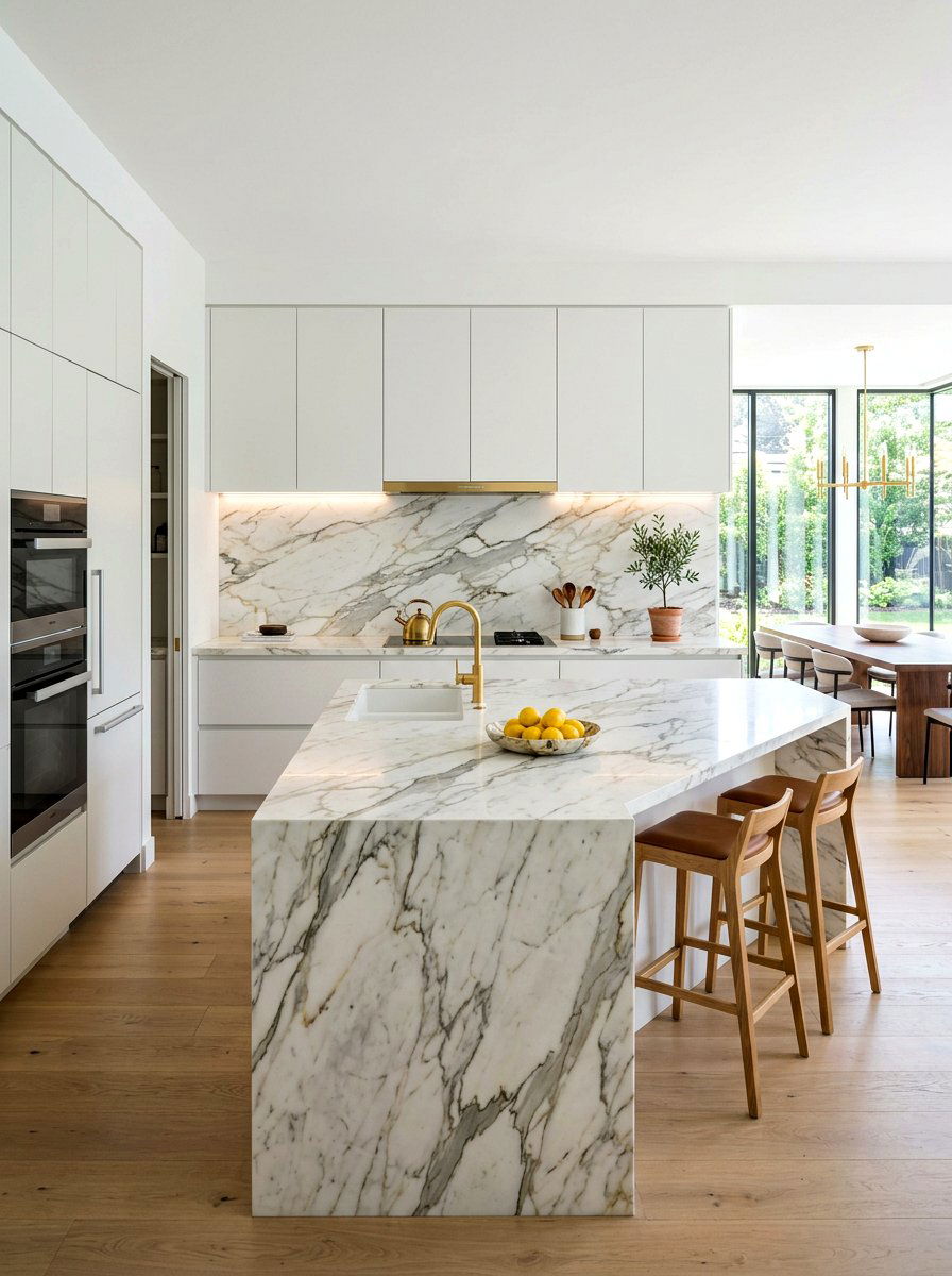 Marble Slab - 30 kitchen backsplash ideas