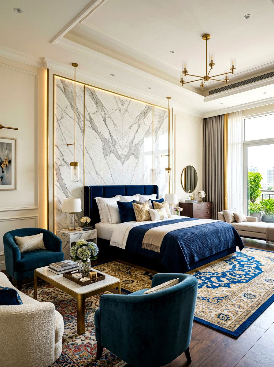 Marble Slab Backdrop - 30 headboard wall ideas